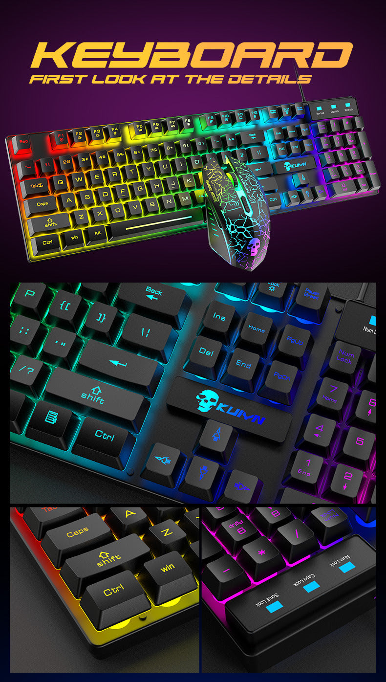Kuiying T6RGB Keyboard & Mouse Combo – Luminous Gaming Set