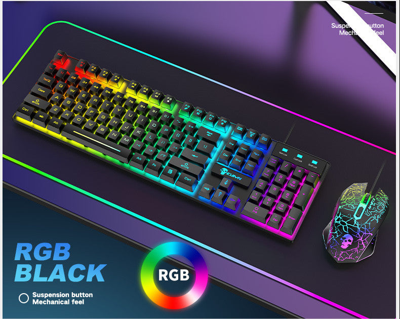 Kuiying T6RGB Keyboard & Mouse Combo – Luminous Gaming Set